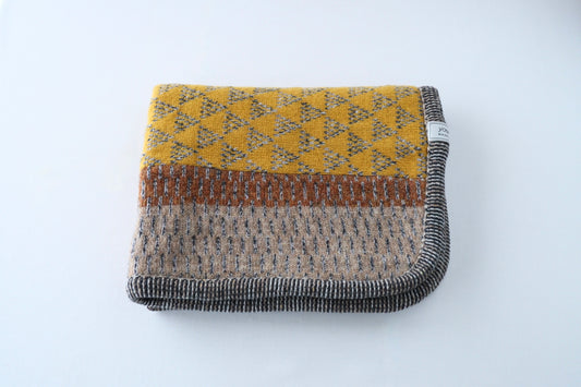 パッチワークブランケット(S)   2026-003(hand knitting machine +  hand sawing)