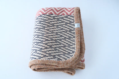パッチワークブランケット(M)   2025-008 (hand knitting machine +  hand sawing)