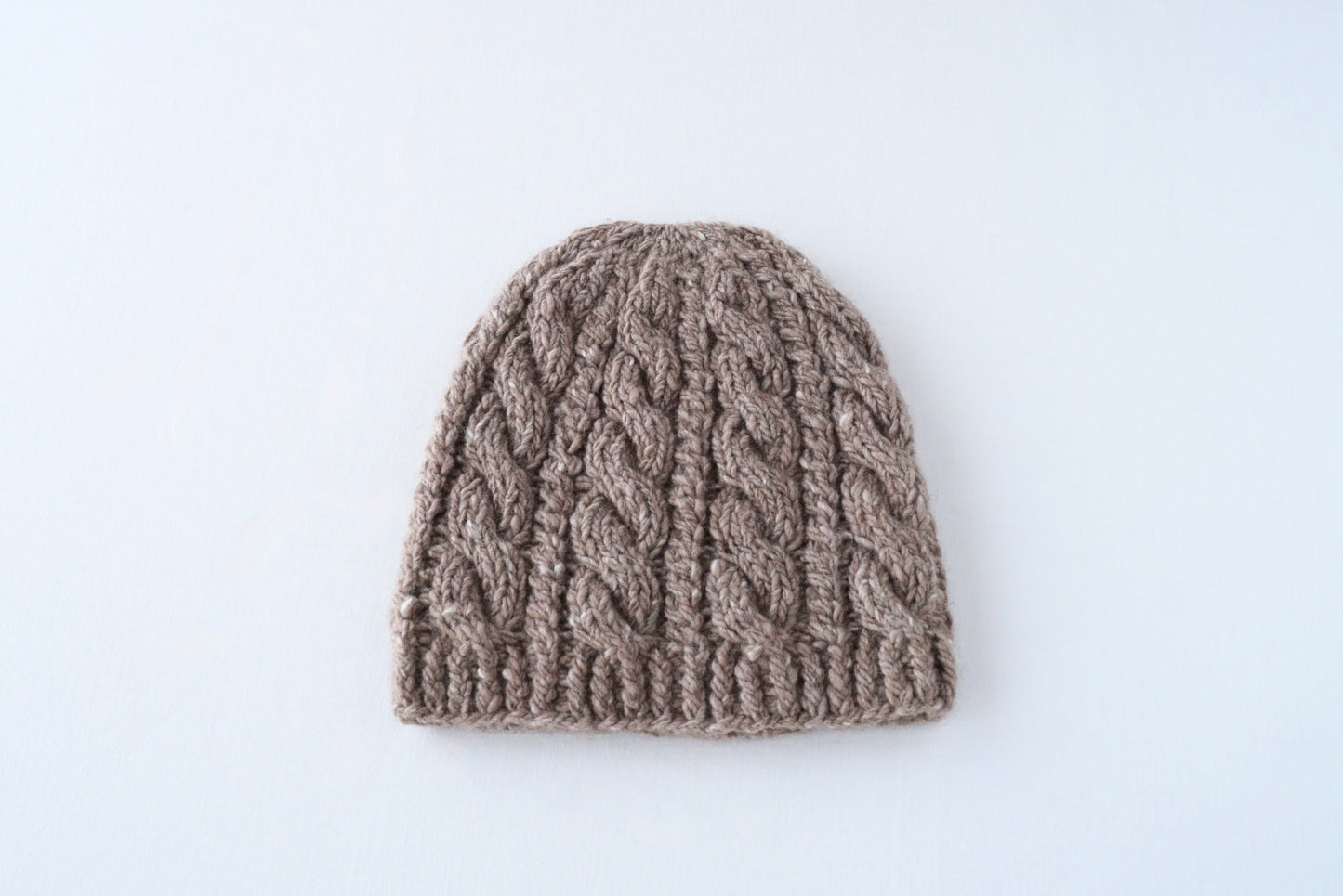 ウールカシミヤケーブルニットキャップ(hand knitting)