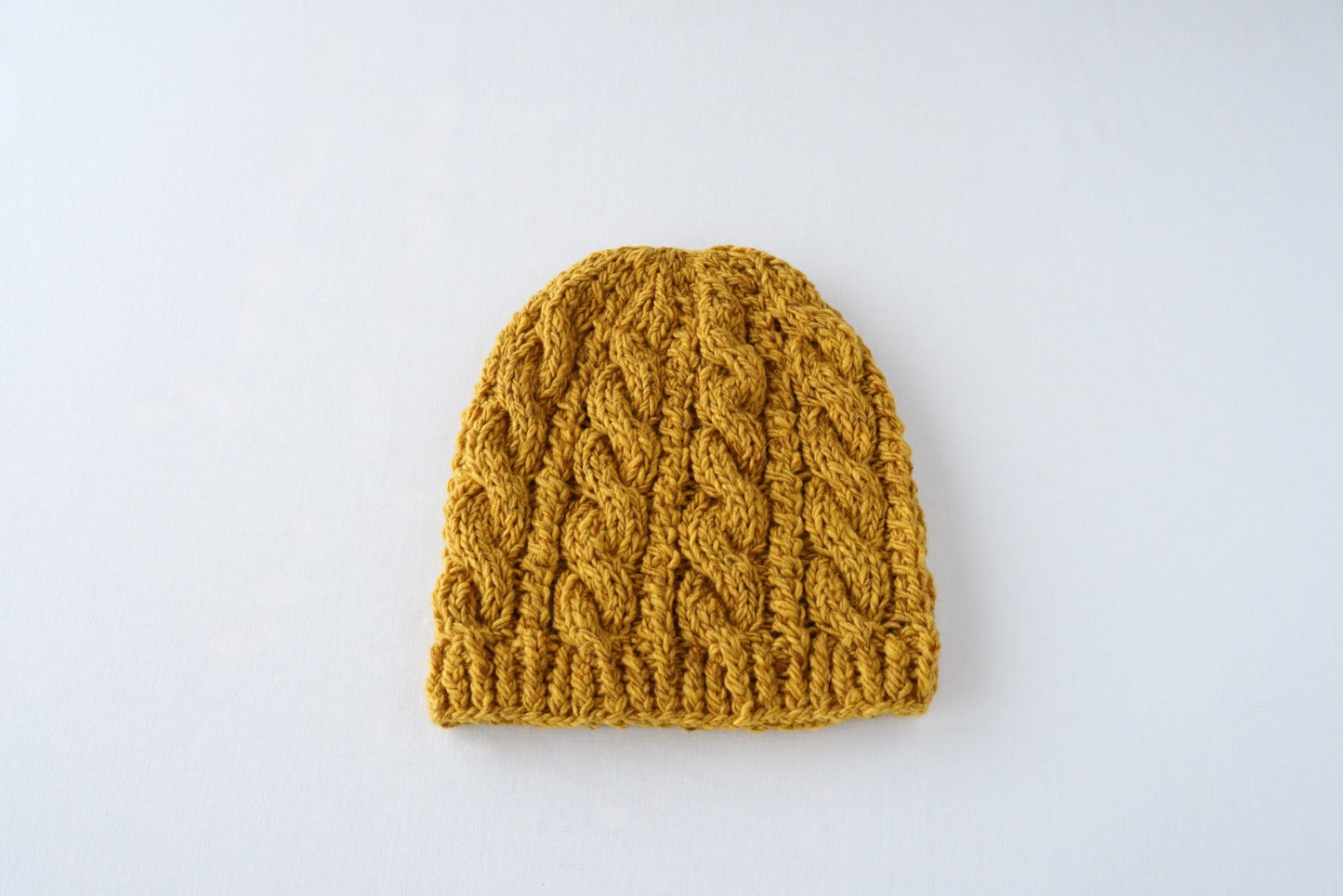 ウールカシミヤケーブルニットキャップ(hand knitting)
