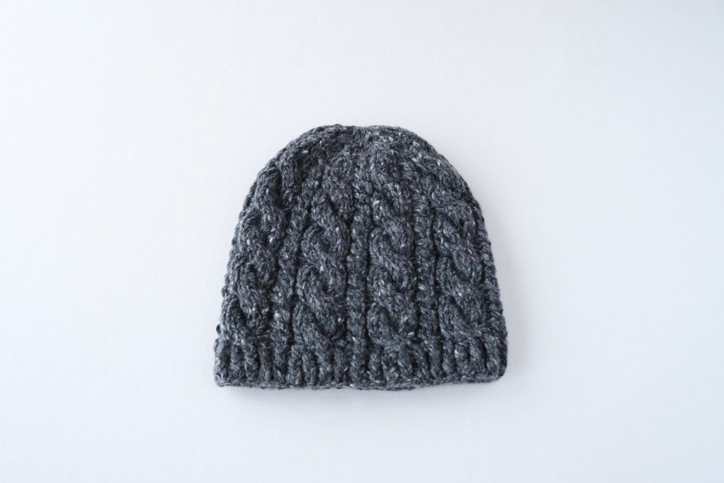 ウールカシミヤケーブルニットキャップ(hand knitting)