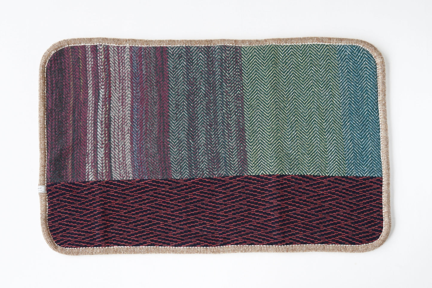 パッチワークブランケット(M)   2025-002 (hand knitting machine +  hand sawing)