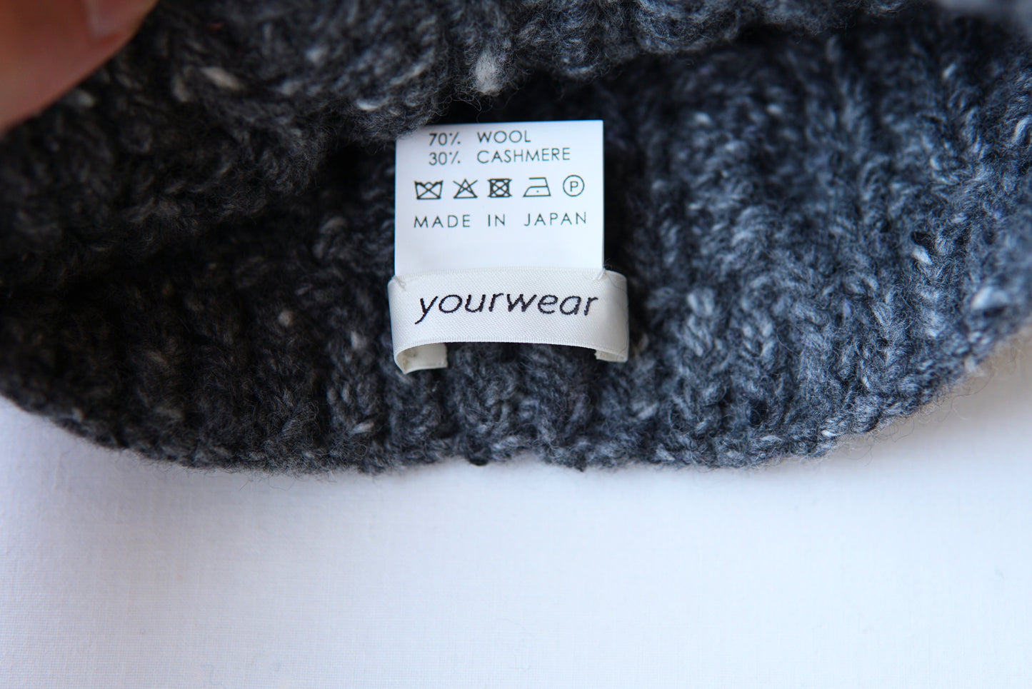 ウールカシミヤケーブルニットキャップ(hand knitting)