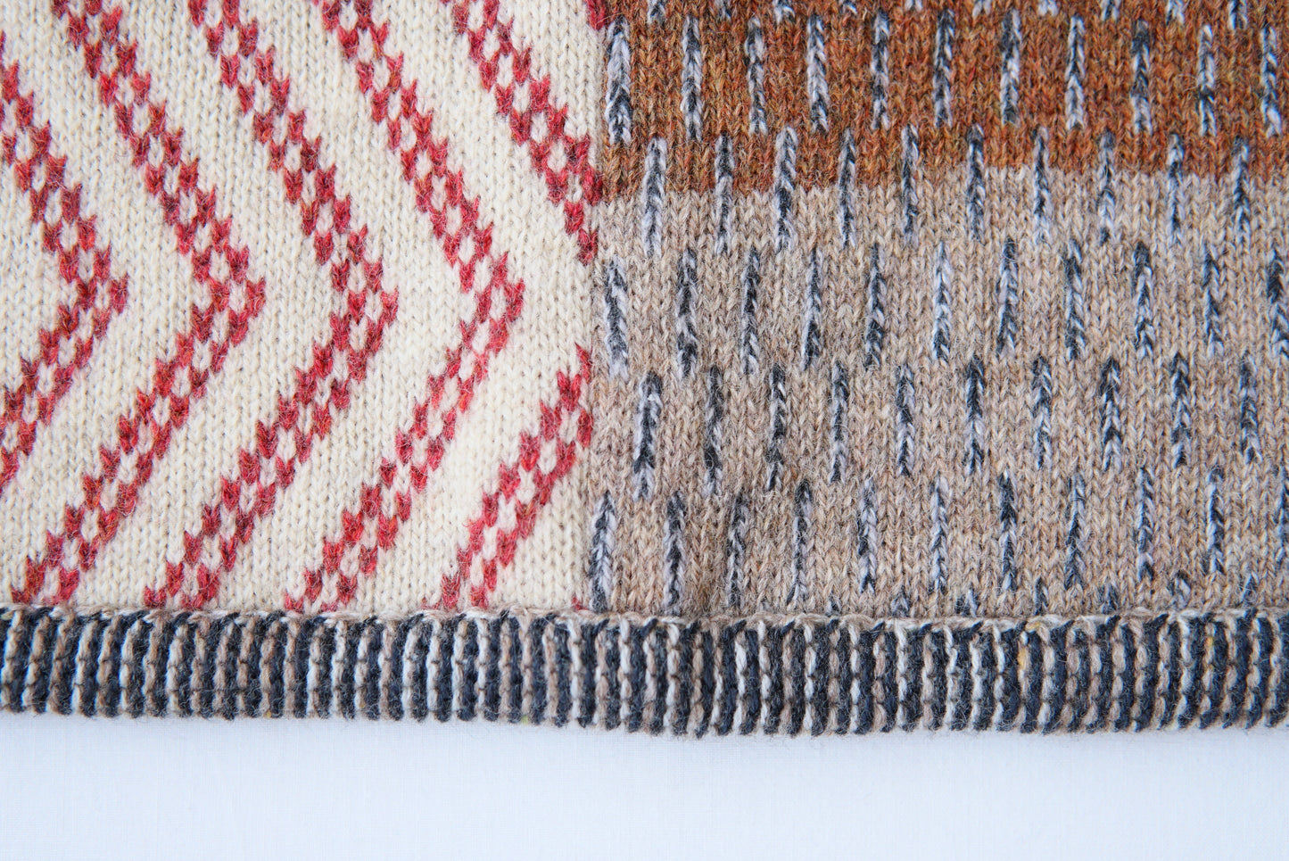 パッチワークブランケット(S)   2026-003(hand knitting machine +  hand sawing)