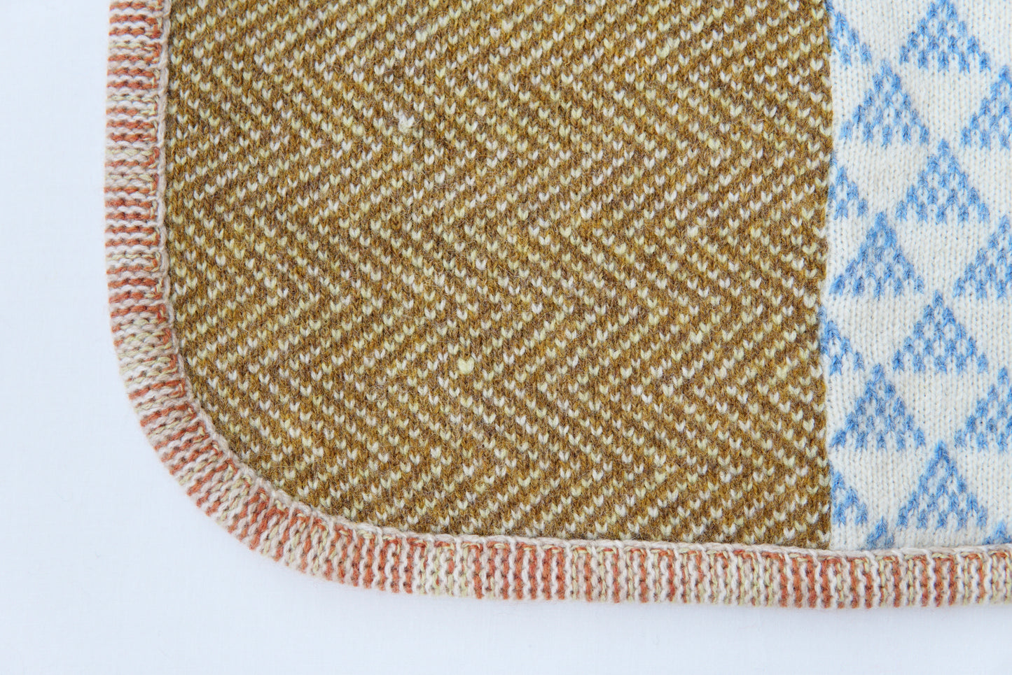 パッチワークブランケット(M)   2025-004(hand knitting machine +  hand sawing)