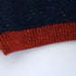 ウールカシミヤVネックプルオーバー　navy×garnet (hand knitting machine +  hand knit)