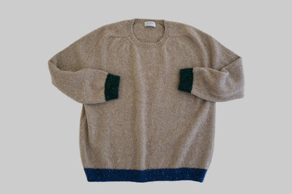 カシミヤネップクルーネックプルオーバー(hand knitting machine +  hand knit)