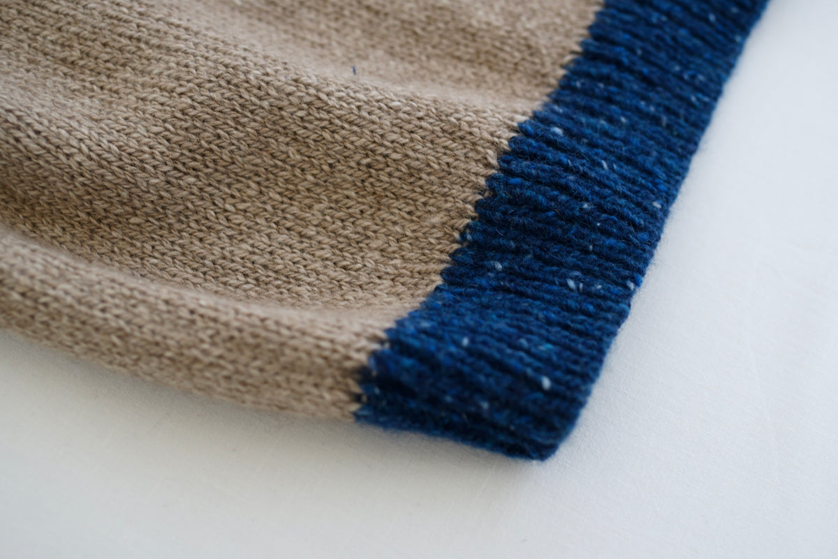 カシミヤネップクルーネックプルオーバー(hand knitting machine +  hand knit)