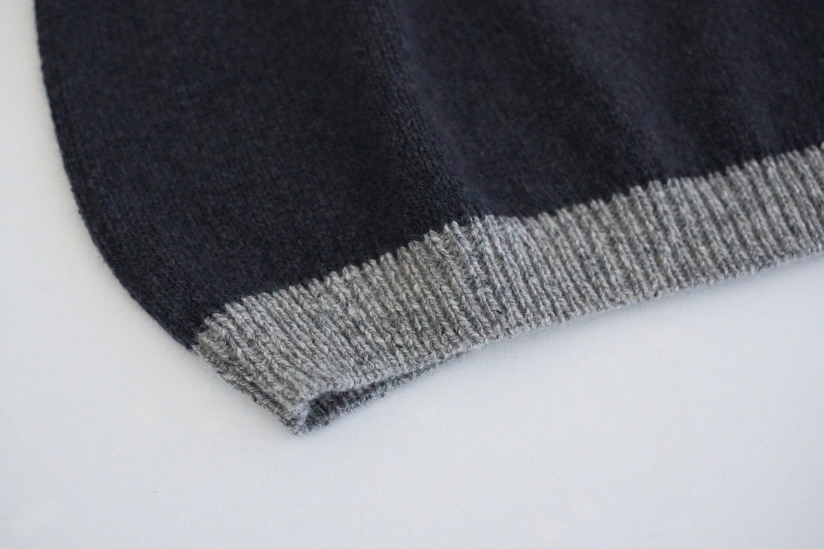 カシミヤネップクルーネックプルオーバー(hand knitting machine +  hand knit)