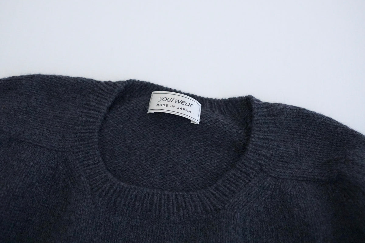 カシミヤネップクルーネックプルオーバー(hand knitting machine +  hand knit)