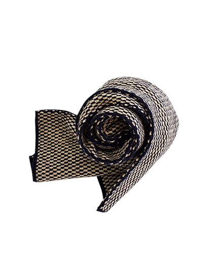 ウールジャカードマフラー ネイビー